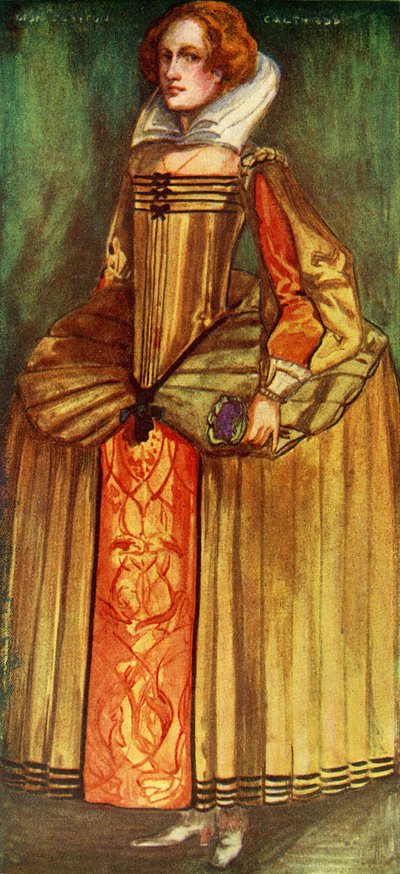 Traje de mujer en el reinado de Isabel I (1558-1603) de Dion Clayton Calthrop
